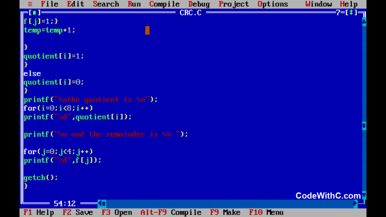 C Program: Cyclic Redundancy Check (CRC) - Code With C