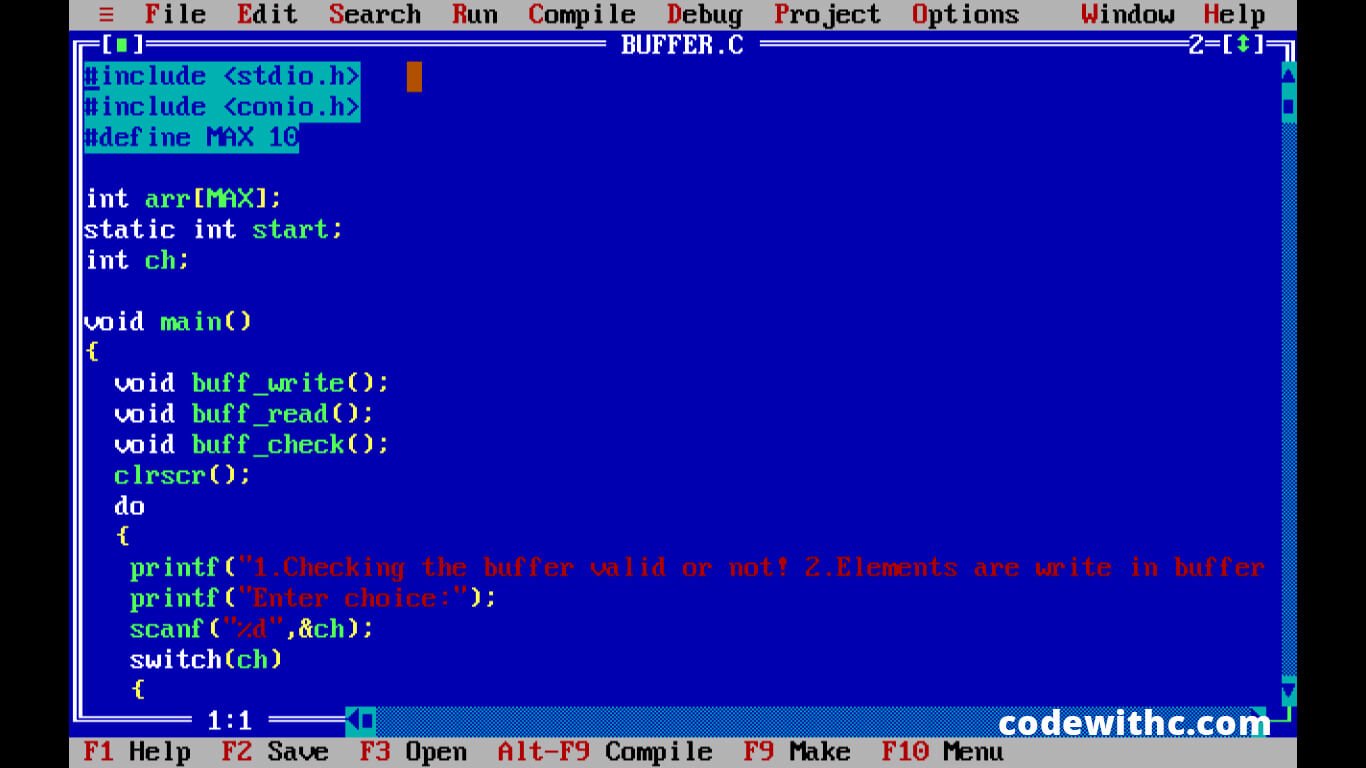  C  Program Linear Buffer Usage Code  with C 