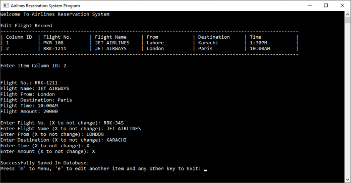 Airlines Reservation System/Project In C++ With MySQL - Code With C